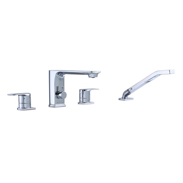 The akuaplus® Roman Bathtub Faucet ELENA with Hand Shower in solid