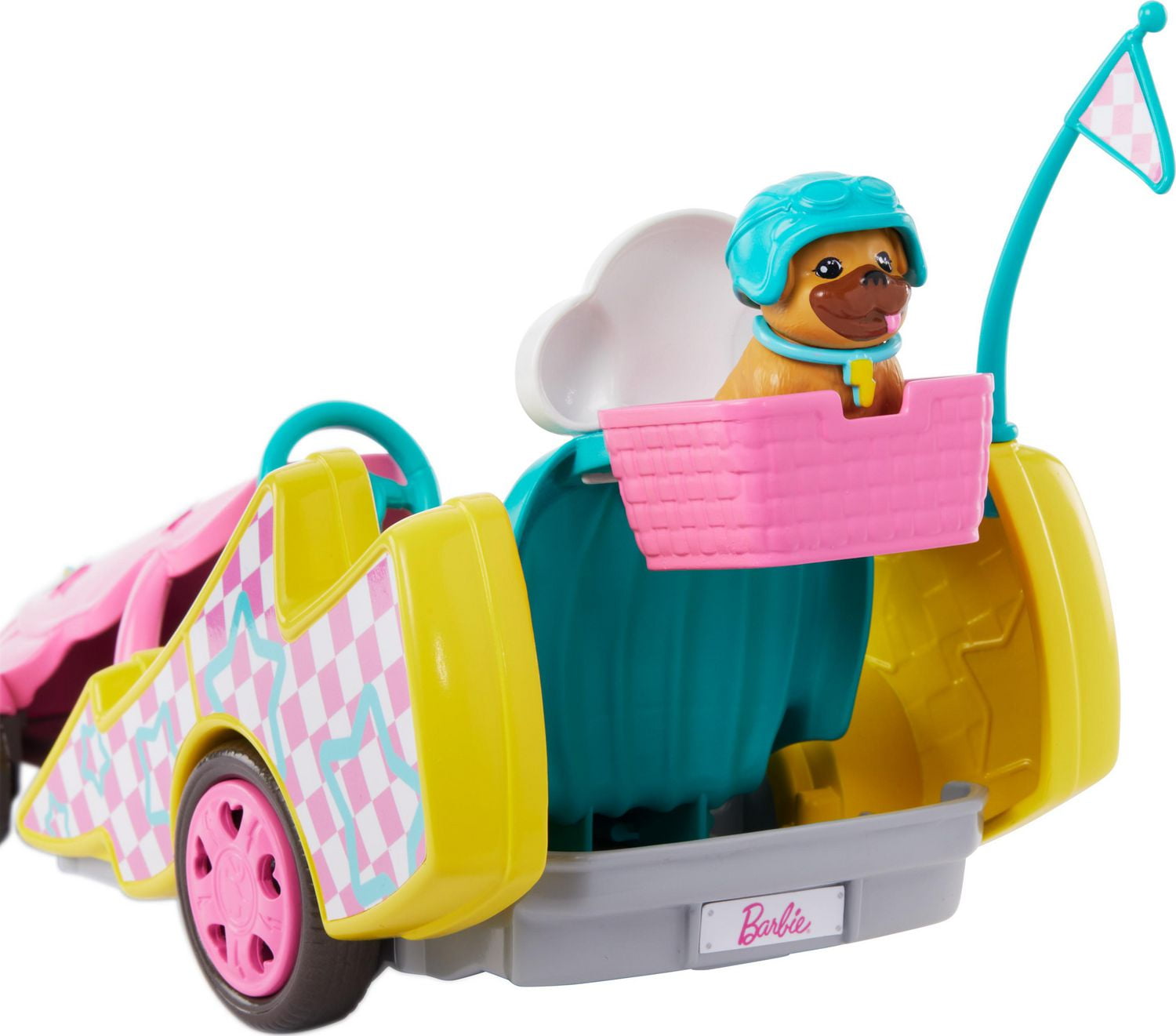 Barbie Stacie Racer Doll with Go Kart Toy Car Dog Accessories Sticker Sheet Ages 3