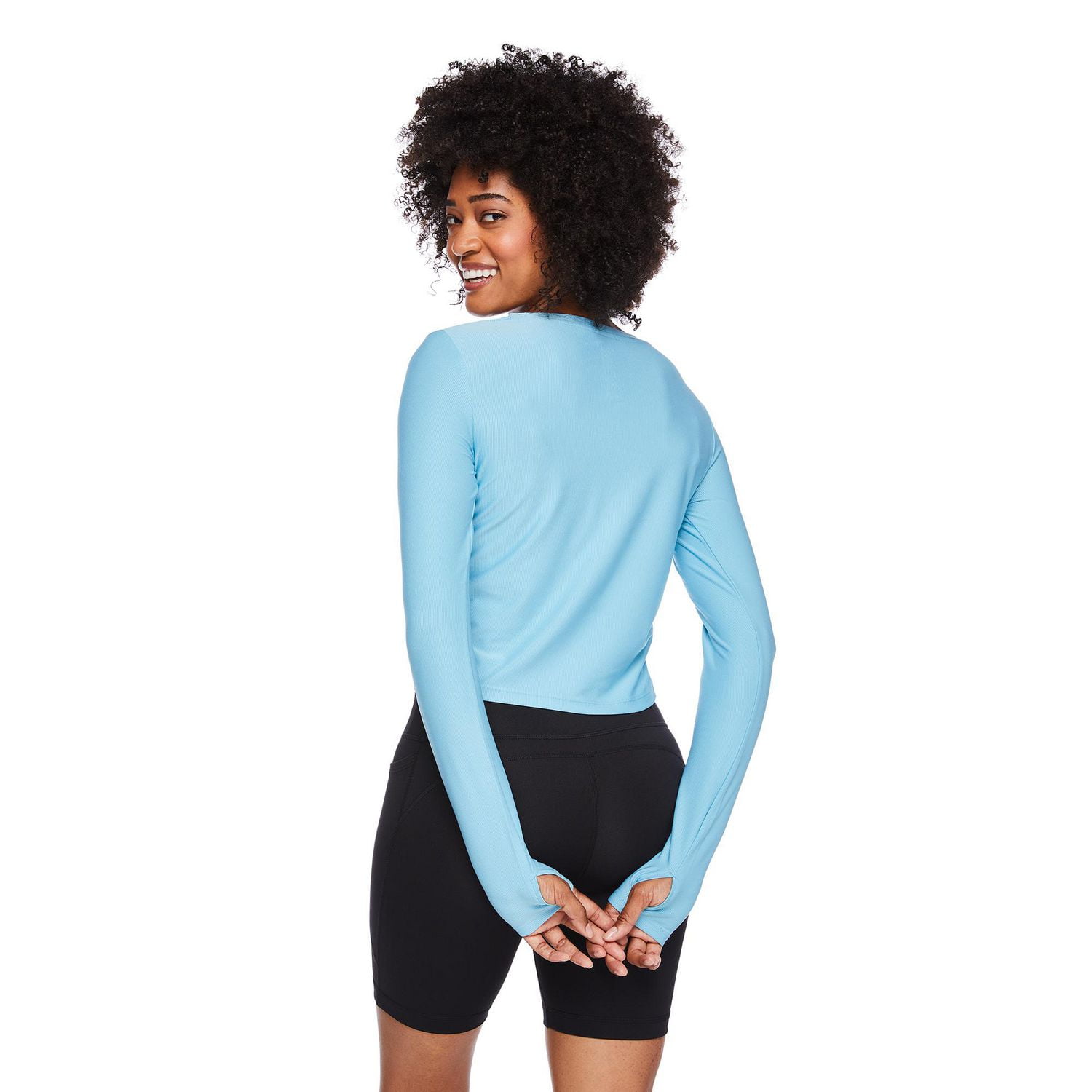 T-shirt écourté ruché Athletic Works pour femmes Tailles TP–TTG