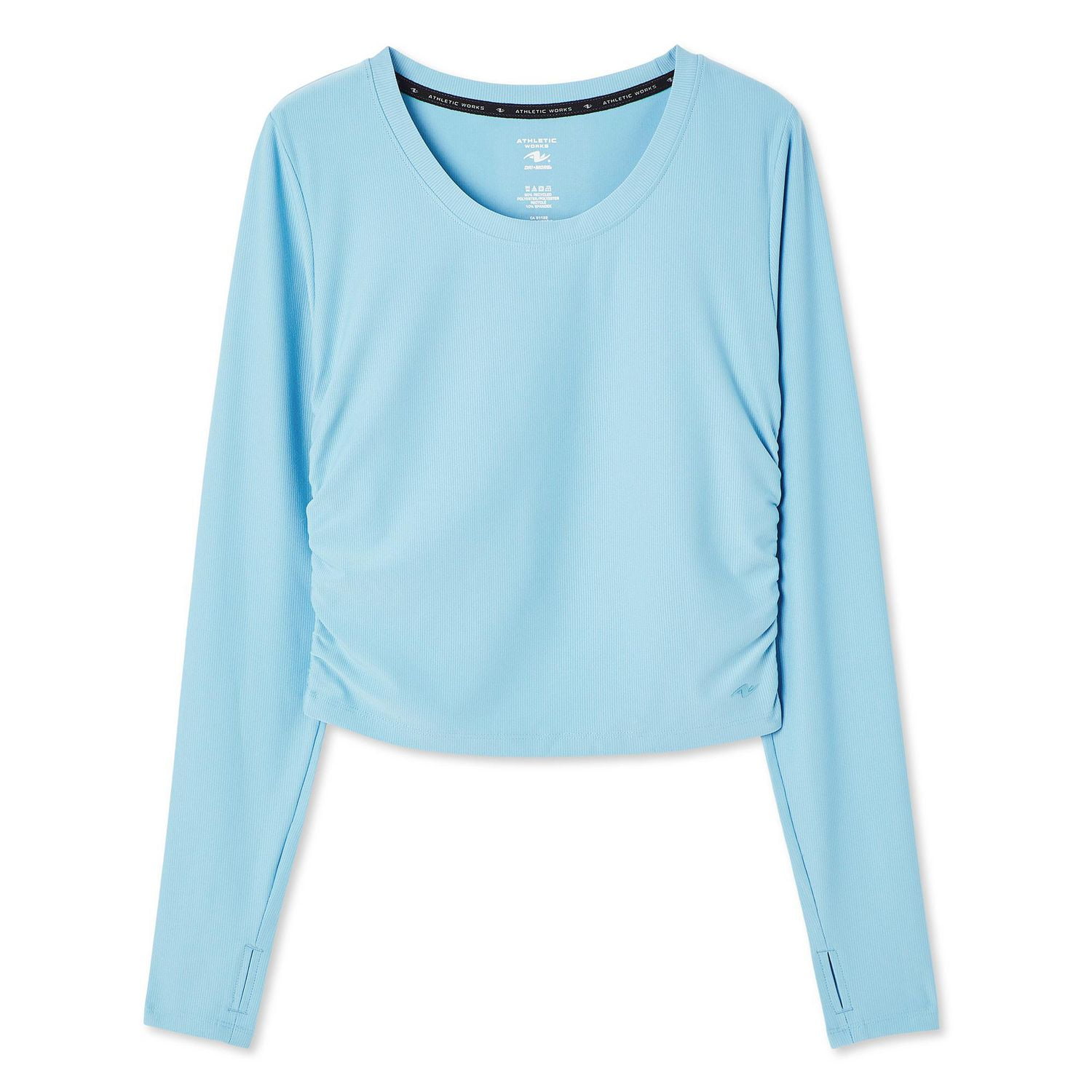 T-shirt écourté ruché Athletic Works pour femmes Tailles TP–TTG