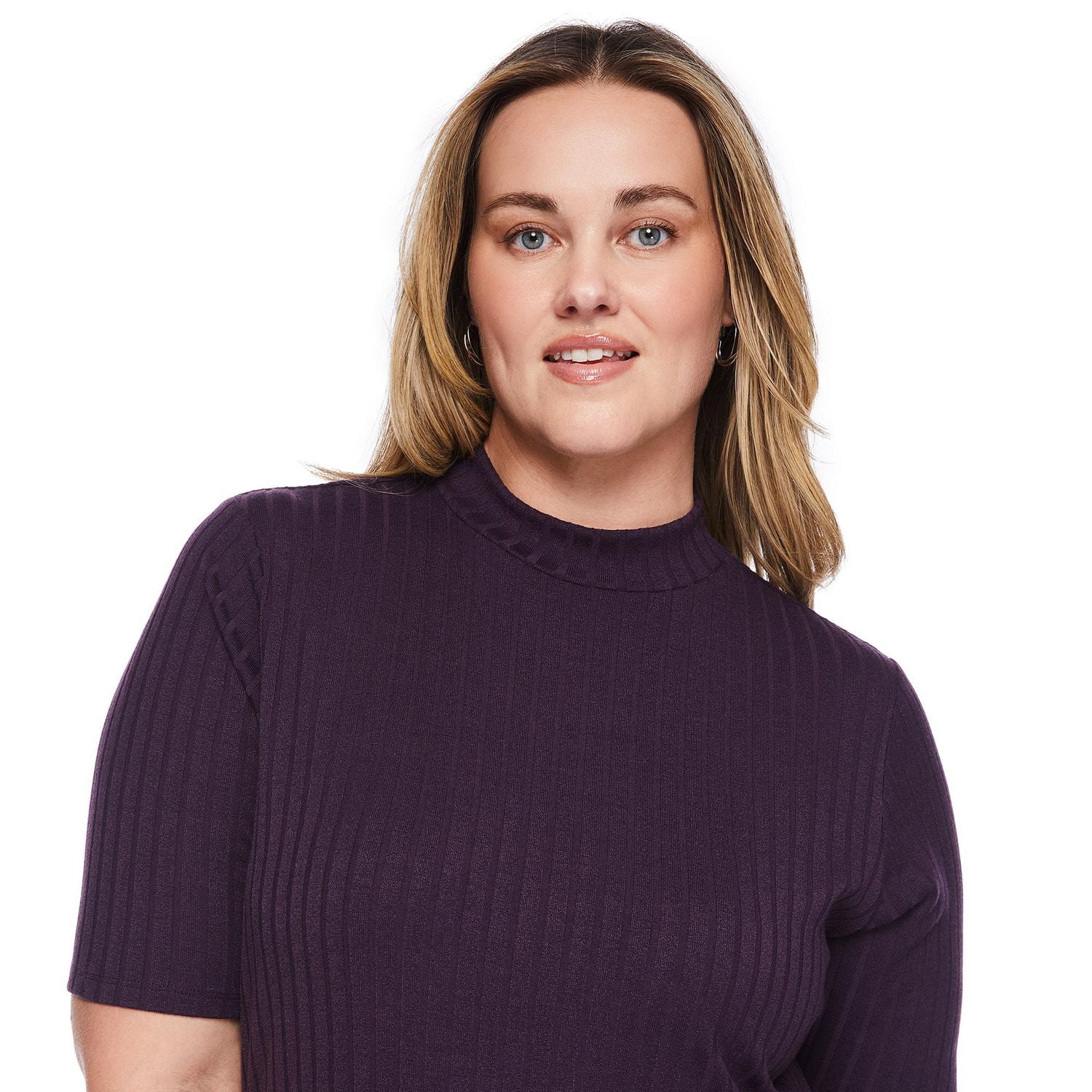 George Women's Plus Short Sleeve Rib Maxi Dress, Sizes 1X-4X