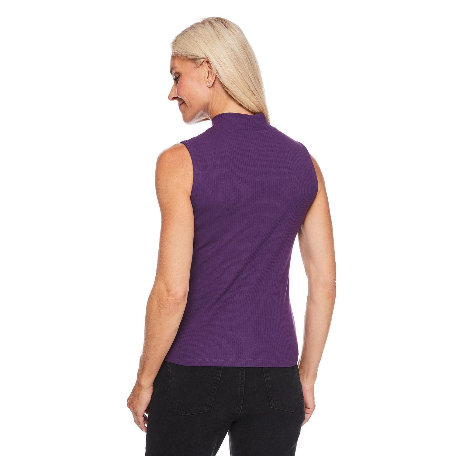 Iyla Women's Mock Neckline Rib Top, Sizes S-XXL