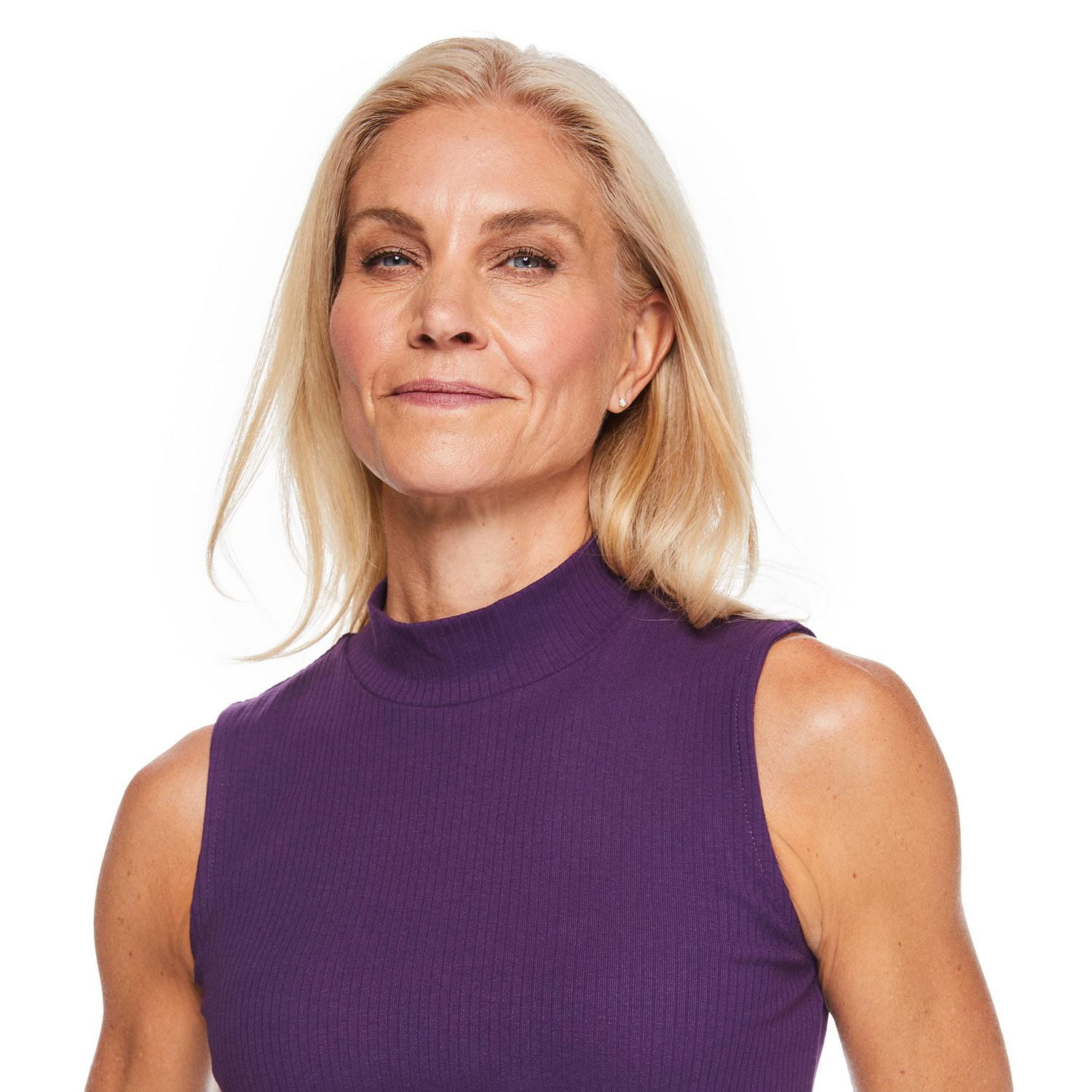 Iyla Women's Mock Neckline Rib Top, Sizes S-XXL