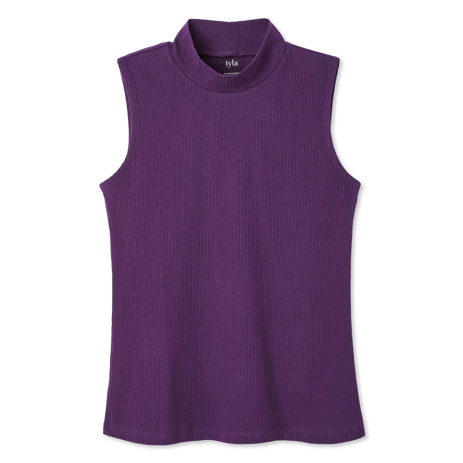 Iyla Women's Mock Neckline Rib Top, Sizes S-XXL