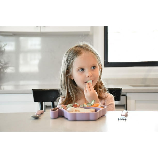 Assiette ventouse pour bébé | Coffret repas bebe en silicone | Vaisselle et  bavoir silicone réglable | Ensembles d'assiettes