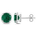 thumbnail image 1 of Miabella 2-1/3 Carat T.G.W. Created Emerald Sterling Silver Stud Earrings, 1 of 3
