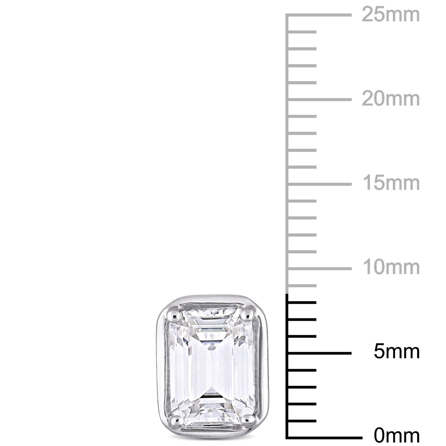 Clous d’oreilles Miabella avec 3-1/5 Carat PBT de Saphir Blanc Synthétique en Argent Sterling