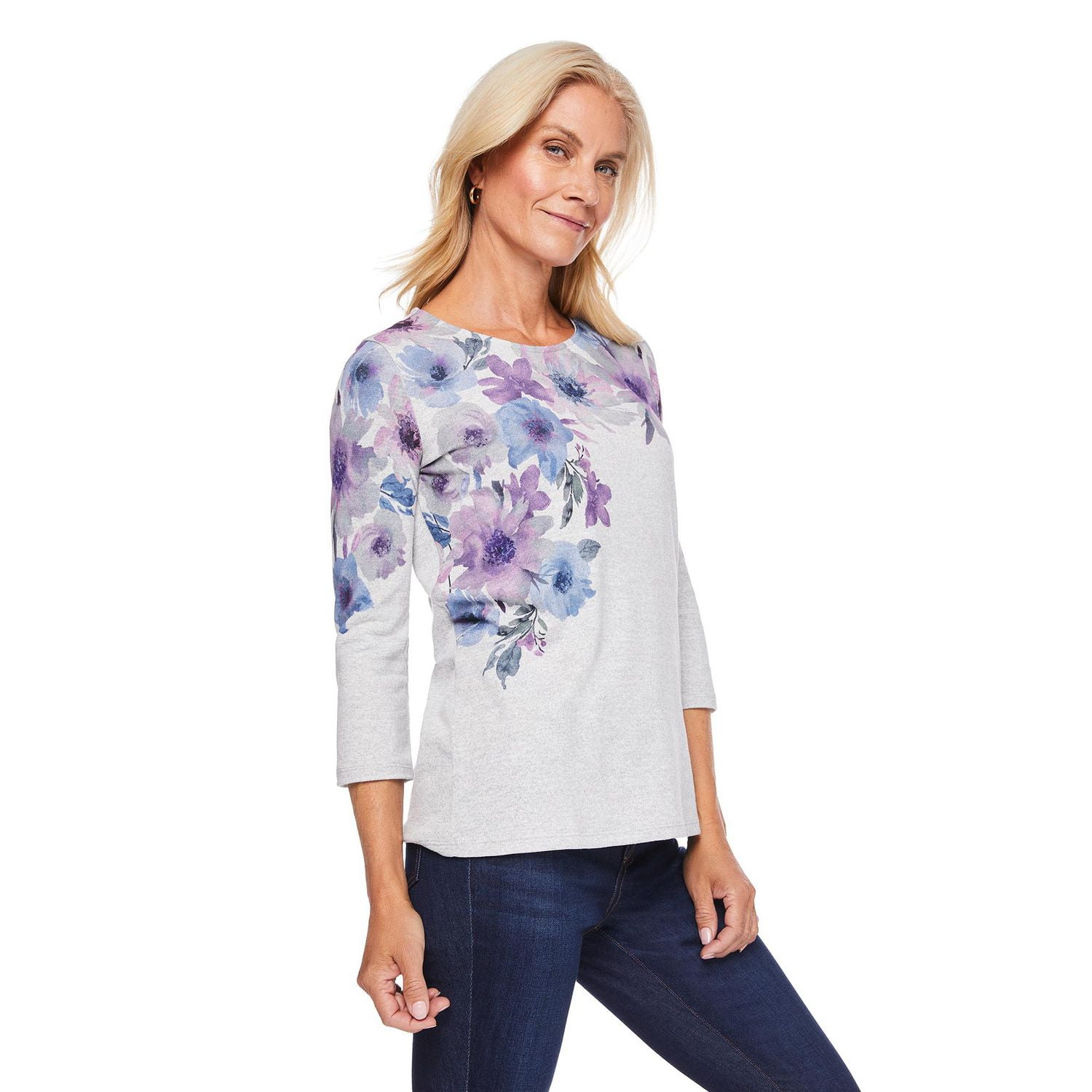 Iyla Women's 3/4 Sleeve Hacci Top, Sizes S-XXL