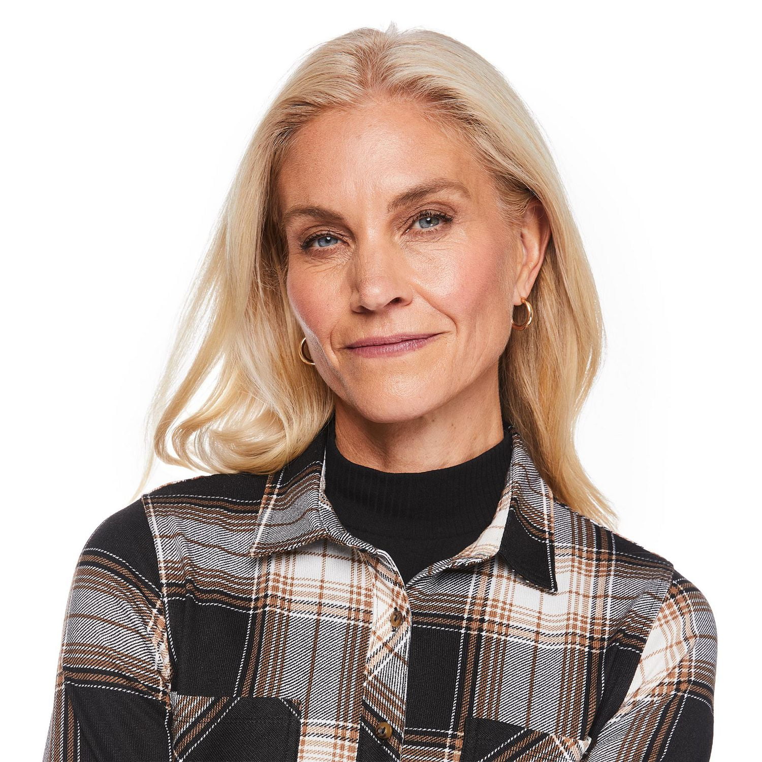 Chemise à carreaux en tricot hacci Iyla pour femmes