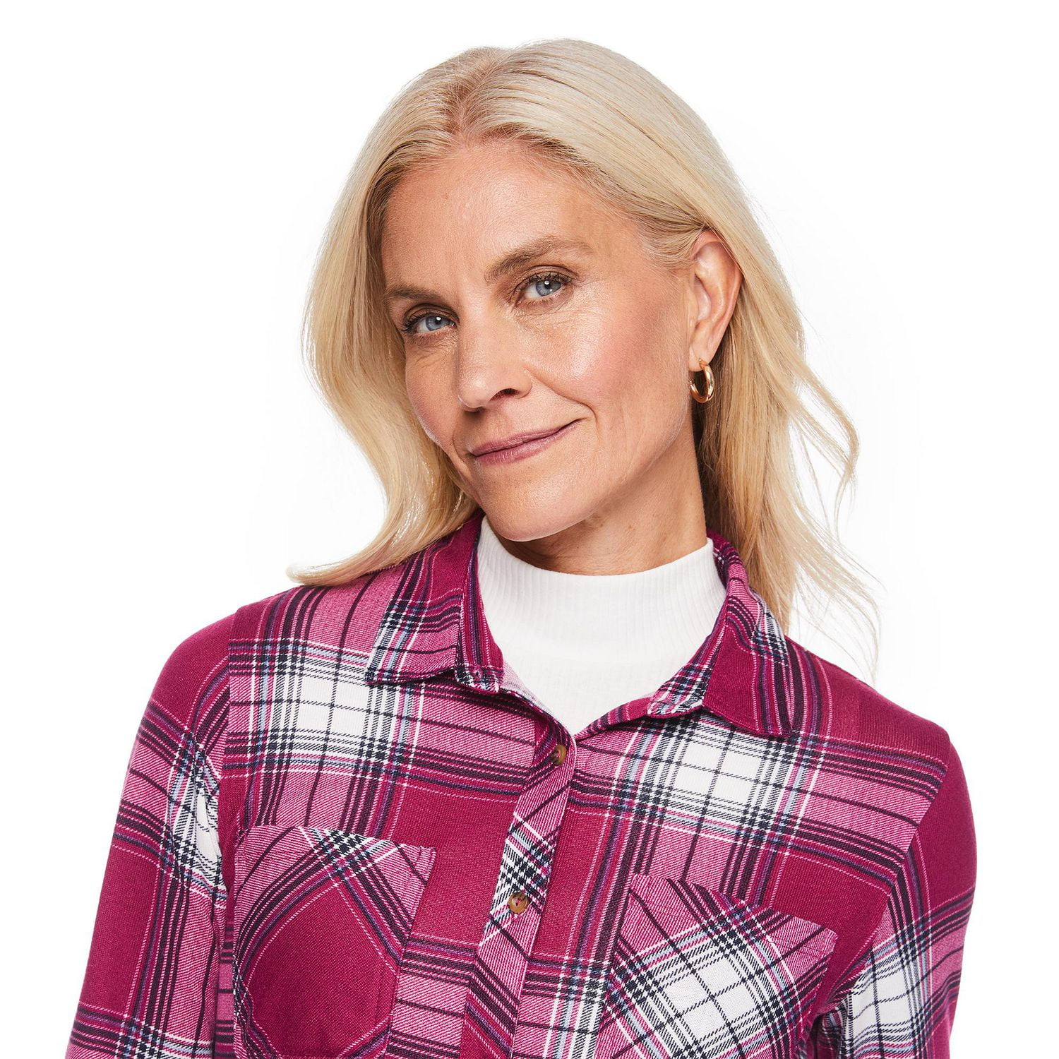 Iyla Women's Hacci Plaid Shirt