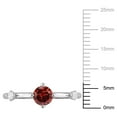 thumbnail image 4 of Miabella 3/4 Carat T.G.W. Garnet and White Topaz Sterling Silver 3-Stone Stackable Ring, 4 of 5