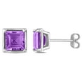 thumbnail image 1 of Miabella 3 Carat T.G.W. Amethyst Sterling Silver Square Stud Earrings, 1 of 3