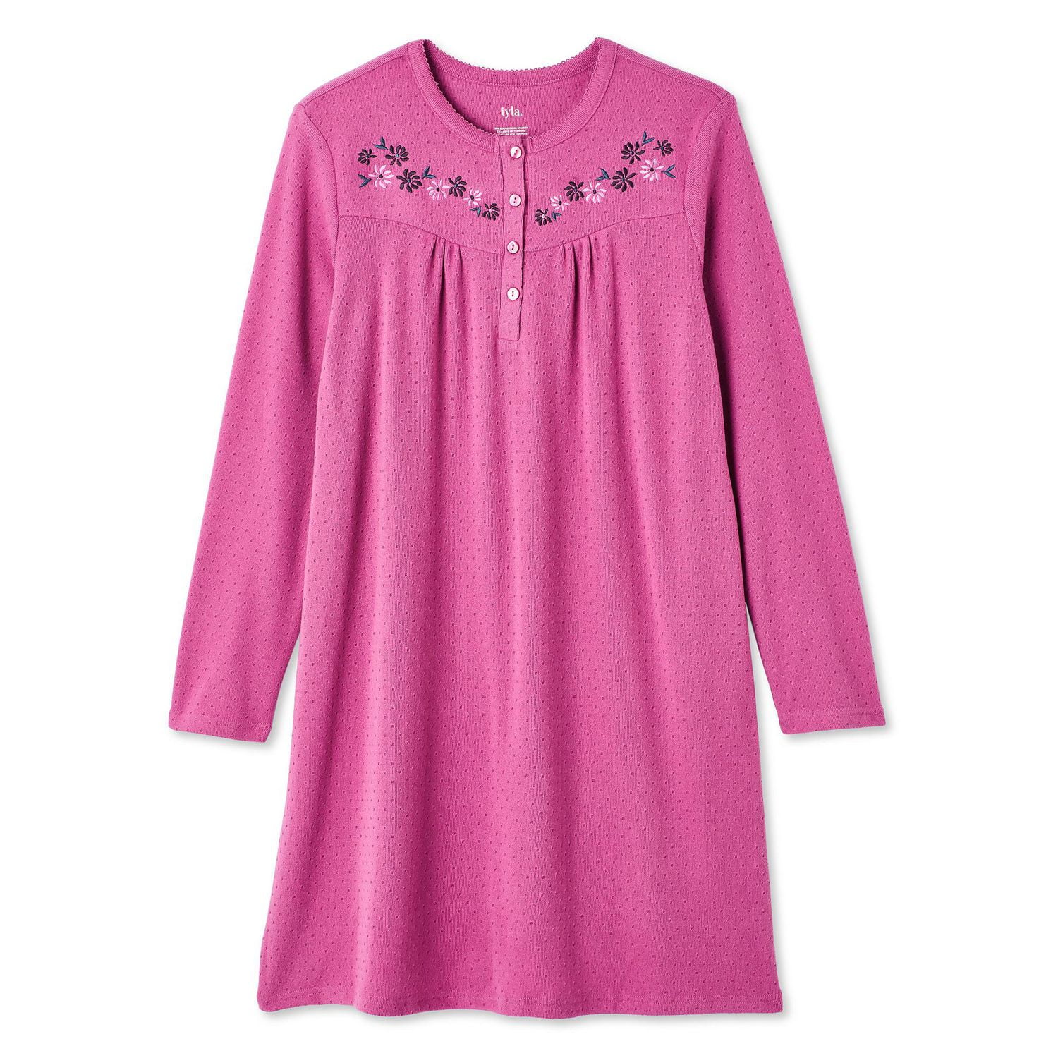 Chemise de nuit à col henley Iyla pour femmes