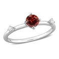 thumbnail image 1 of Miabella 3/4 Carat T.G.W. Garnet and White Topaz Sterling Silver 3-Stone Stackable Ring, 1 of 5
