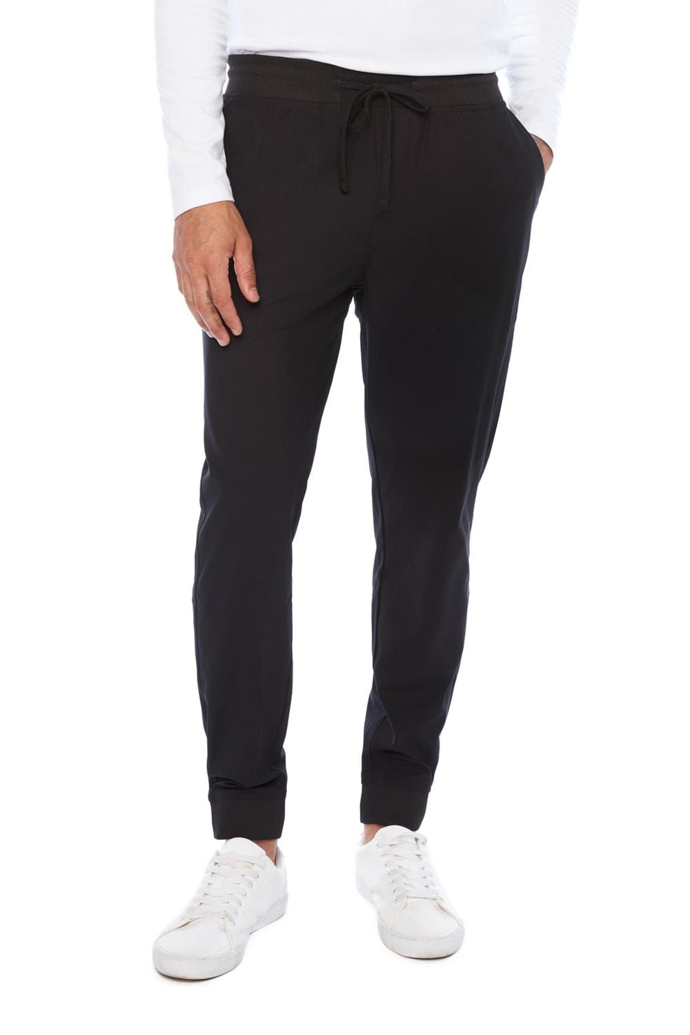 Jeaniologie ™ Men's Pull-on Jogger With Rib Waist & Leg Cuffs Black