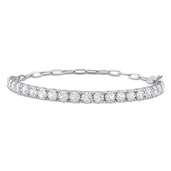 Miabella 6 Carat T.G.W. Created White Sapphire Sterling Silver Semi-Tennis Bracelet