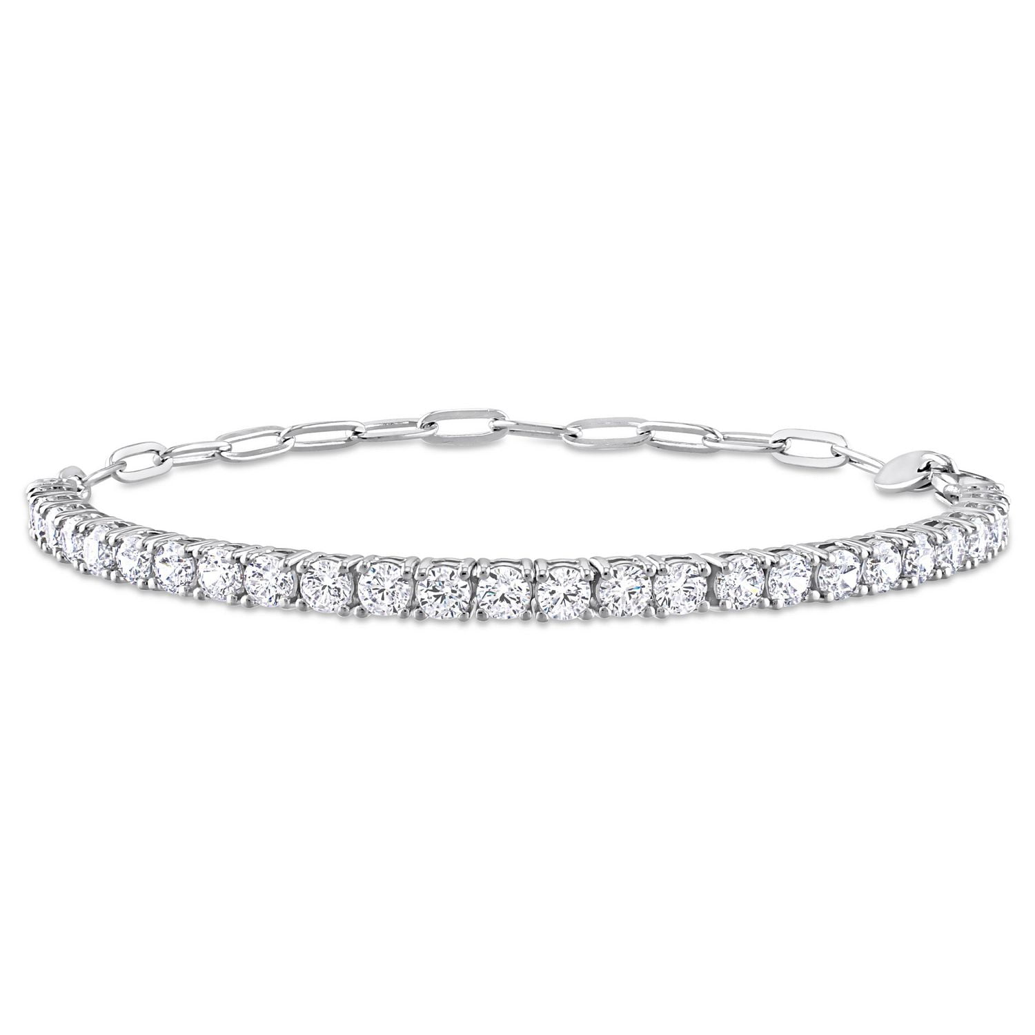 Bracelet semi-tennis Miabella avec 3-1/2 Carat PBT de Zircon Cubique en Argent Sterling