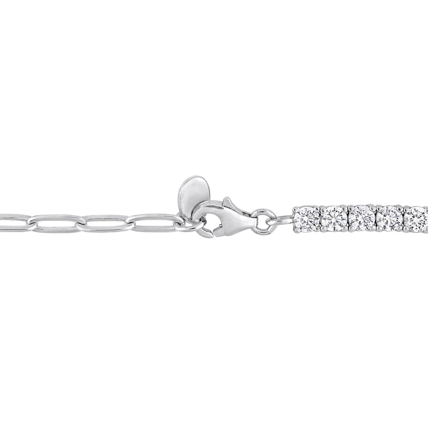 Bracelet semi-tennis Miabella avec 3-1/2 Carat PBT de Zircon Cubique en Argent Sterling