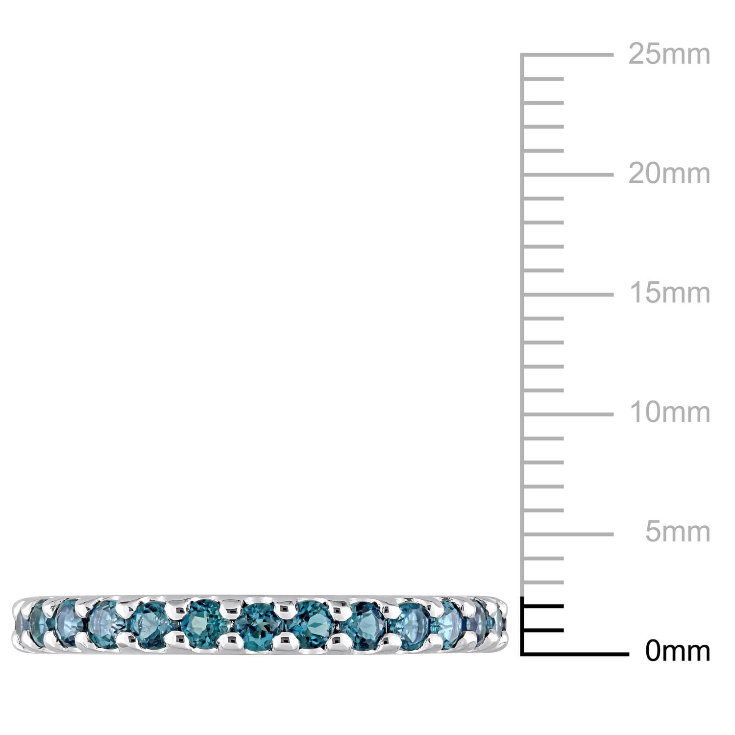 Bague éternité Miabella avec 1-3/8 Carat PBT de Topaze Bleue-Londres en Or Blanc 10K