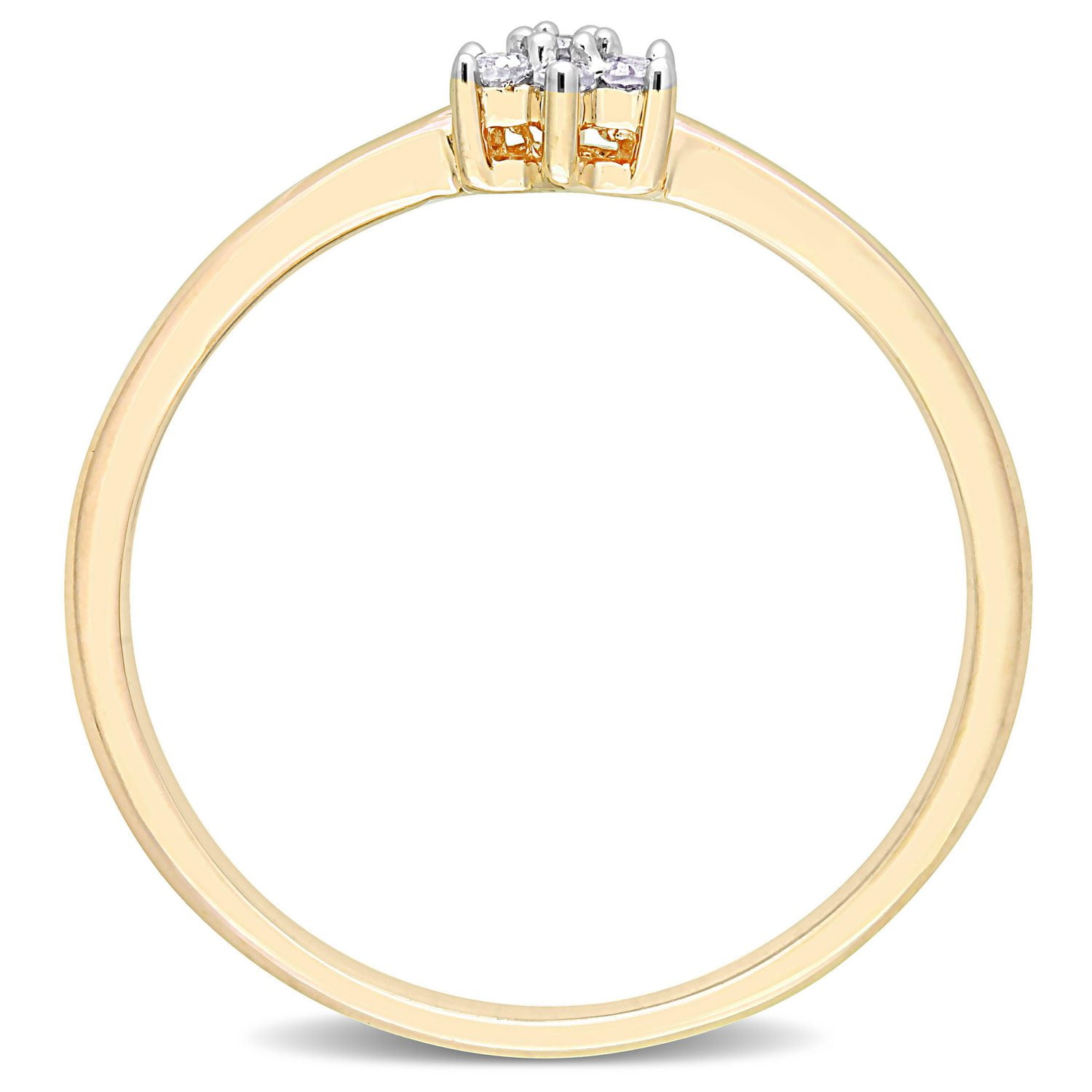 Miabella Diamond Accent Yellow Rhodium Plated Sterling Silver Floral Promise Ring