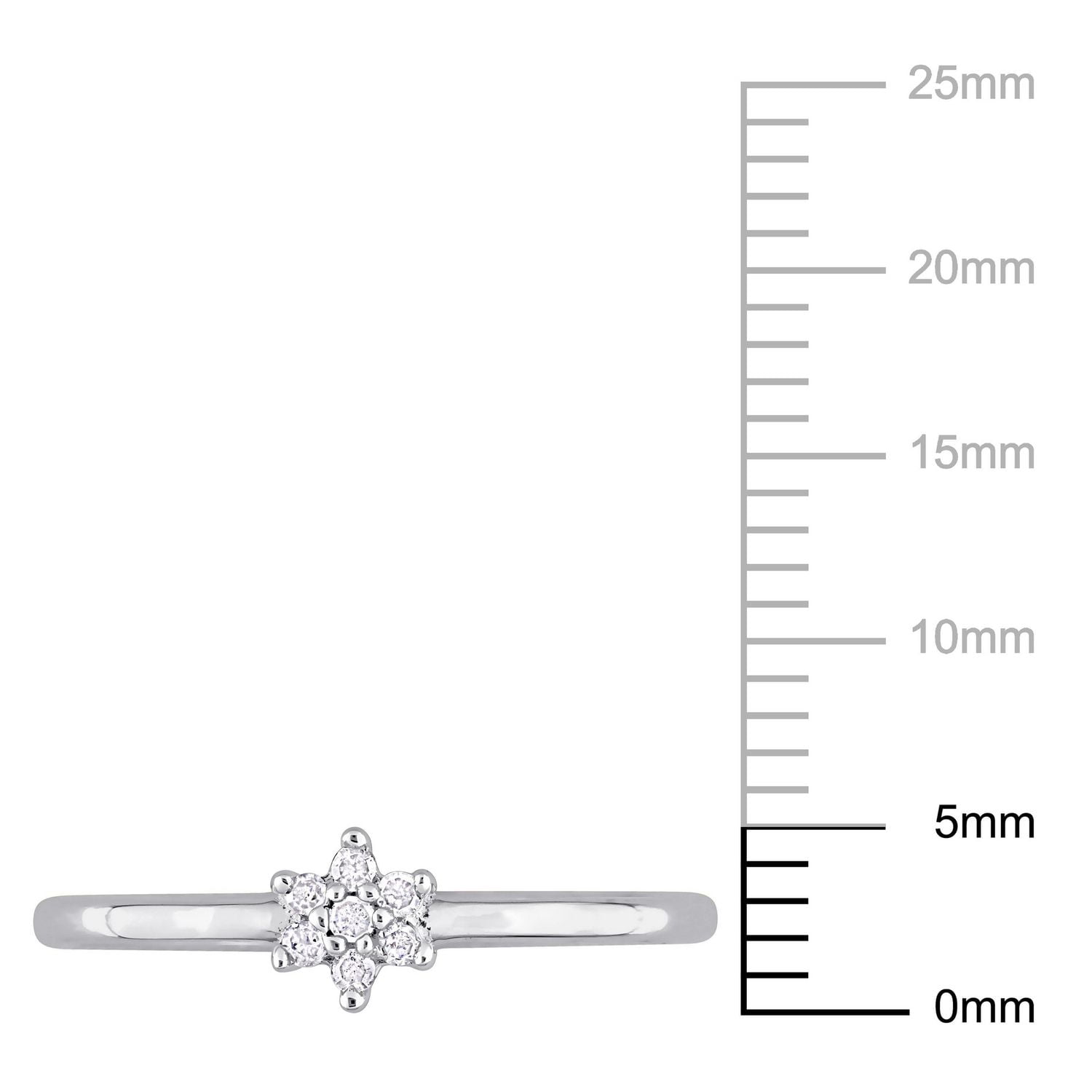 Miabella Diamond Accent Sterling Silver Floral Promise Ring