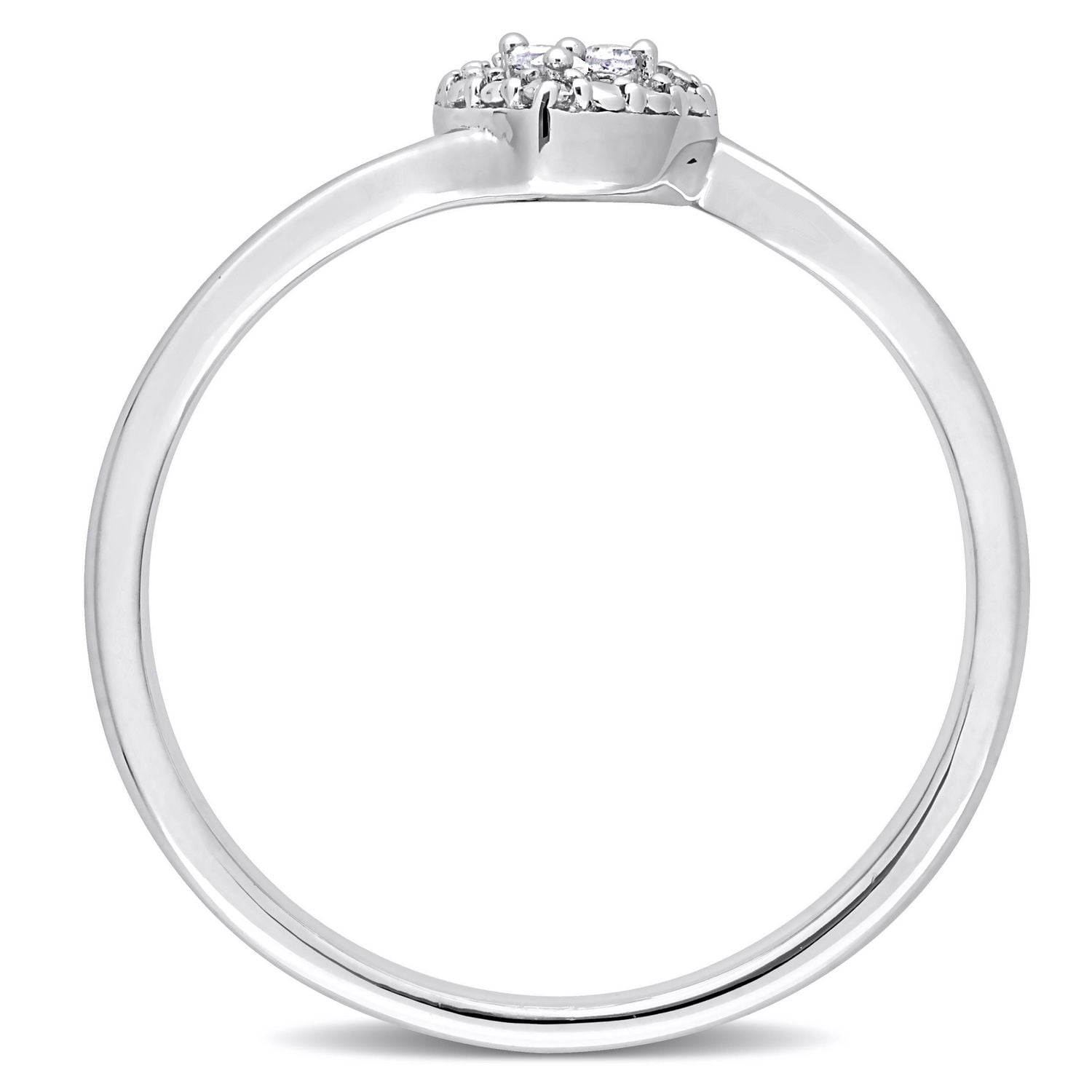 Miabella Diamond Accent Sterling Silver Heart Bypass Promise Ring