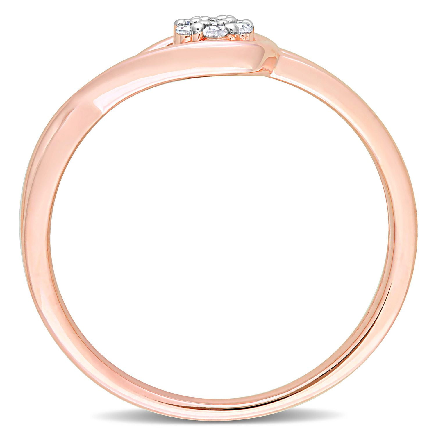 Bague de Promesse infini Miabella d'accent de diamant en Argent Sterling Plaqué Rose