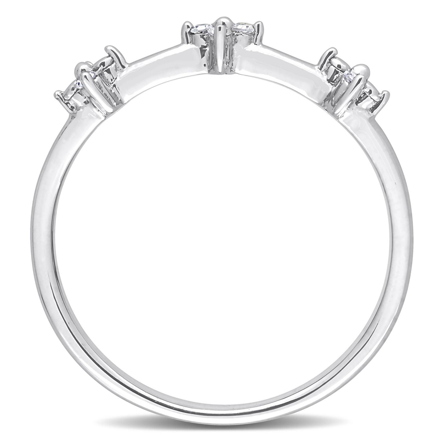 Bague de Promesse à trois fleurs Miabella avec 1/10 Carat PT de diamant en Argent Sterling