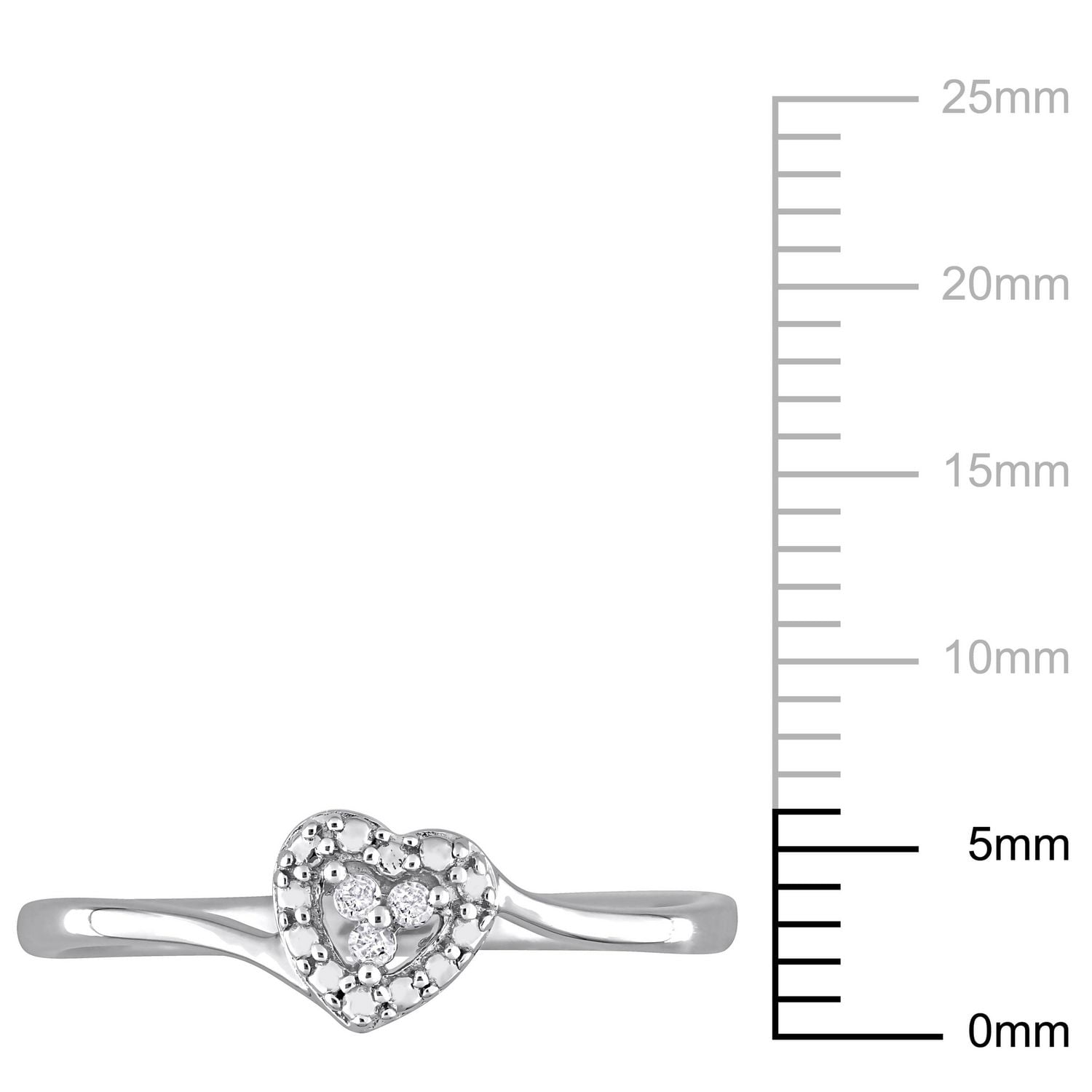 Miabella Diamond Accent Sterling Silver Heart Bypass Promise Ring