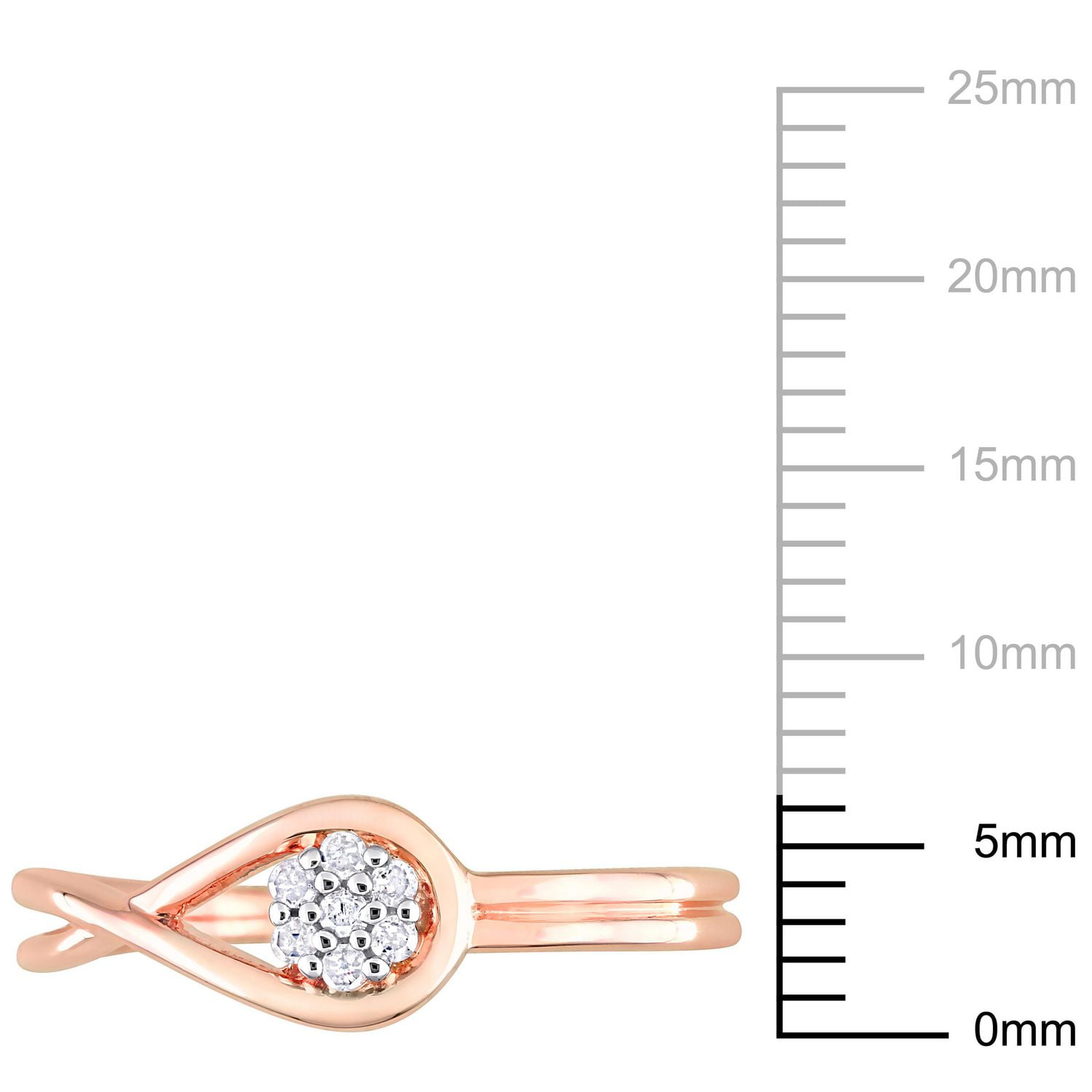Bague de Promesse infini Miabella d'accent de diamant en Argent Sterling Plaqué Rose