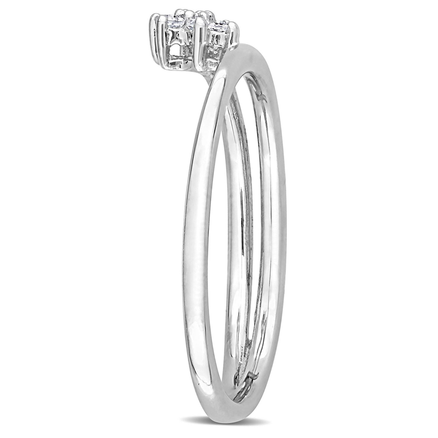 Miabella Diamond Accent Sterling Silver Floral Swirl Promise Ring