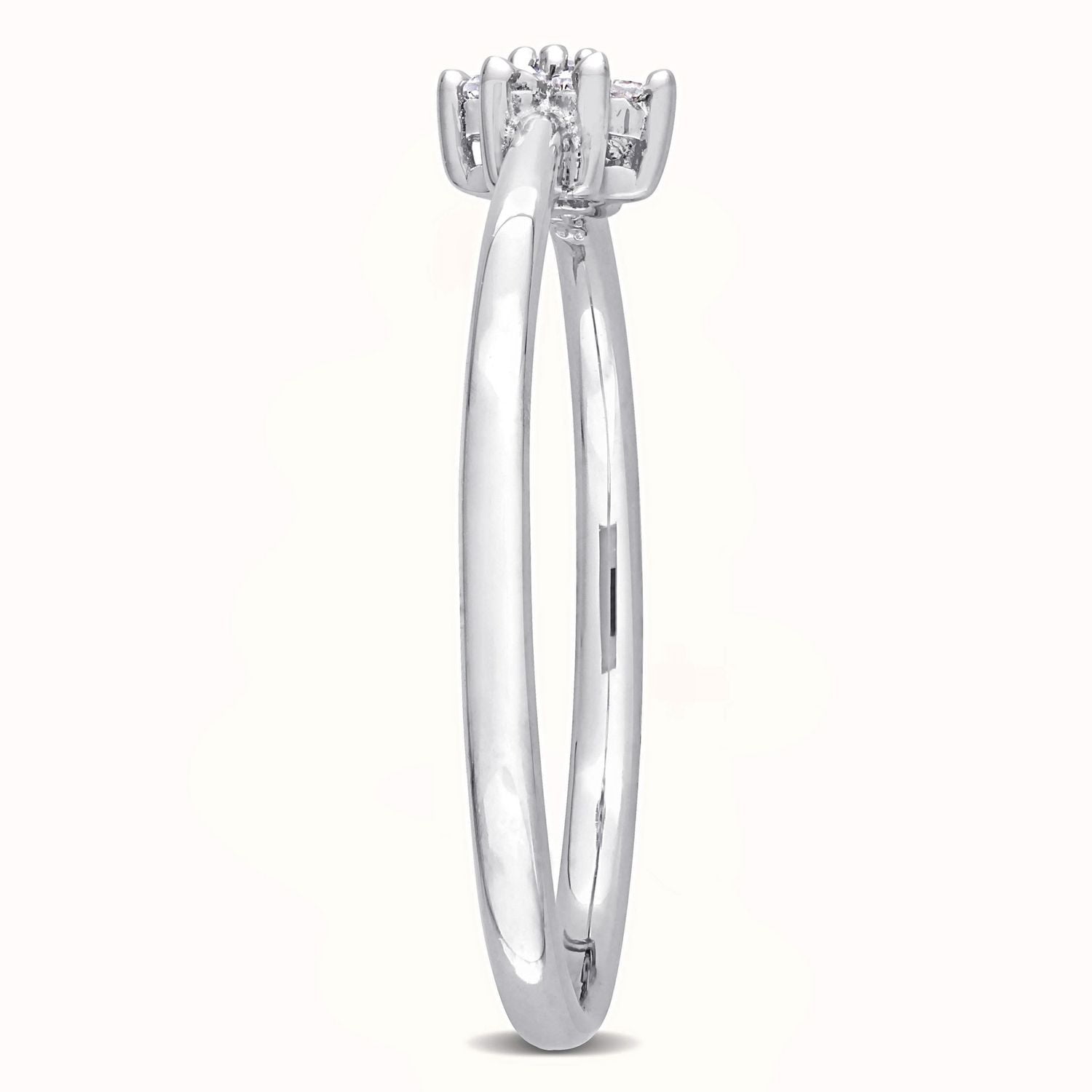 Miabella Diamond Accent Sterling Silver Floral Promise Ring