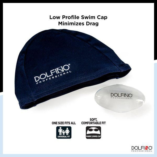 Dolfino Pro Lycra Swim Cap with Carry Case - Blue, Swim cap with
