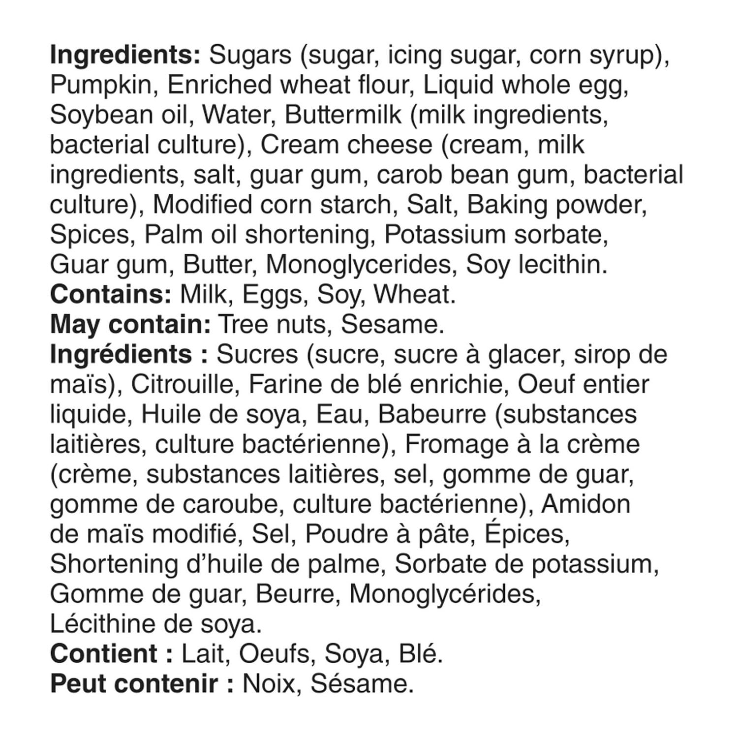 Quatre-quarts glacé à la citrouille Mon marché fraîcheur 8 tranches, total de 400 g