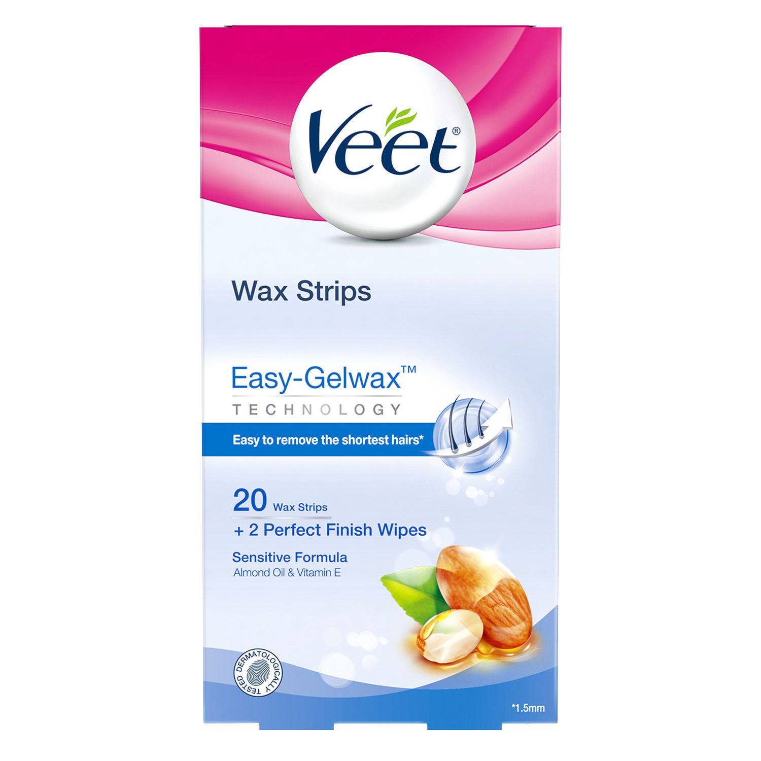 Veet Easy Gel Wax Strips Body Legs Sensitive Skin Packaging