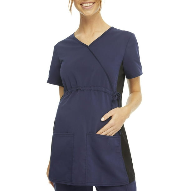 Scrubstar Women's Maternity Stretch Mock Wrap Scrub Top Walmart.ca