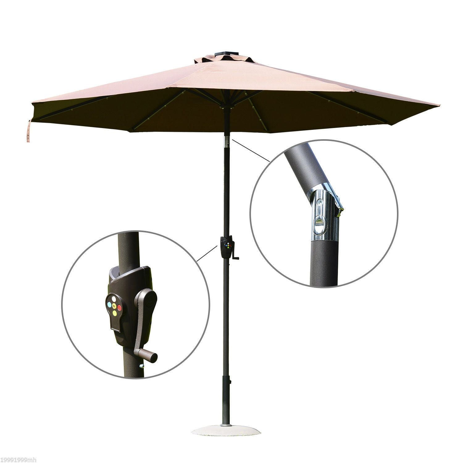 Outsunny 9 Solar Multi Color Led Market Patio Umbrella Canada Outsunny 9 Solar Multi Color Led Market Patio Umbrella Image 1 Of 4 Zoomed
