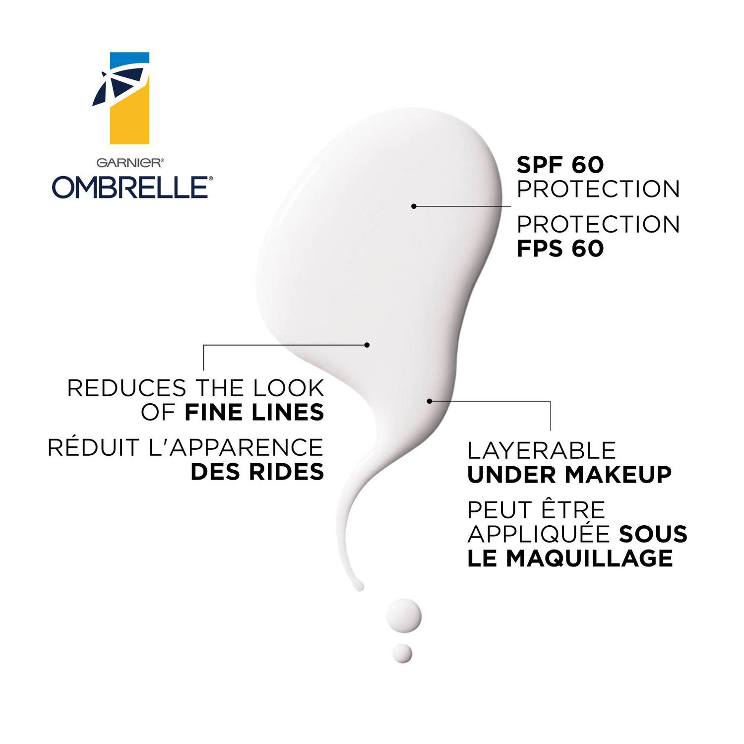 Garnier Garnier Ombrelle Face Sunscreen SPF 60, Anti-Aging