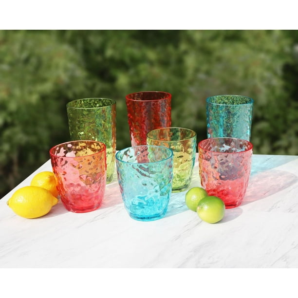 Hometrends 12Piece MultiColored Acrylic Drinkware Set, Green/Aqua