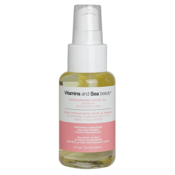 Vitamins and Sea beauty Moisturizing Rosehip and Sea Buckthorn Facial Oil, 60 mL, Rosehip and Sea Buckthorn