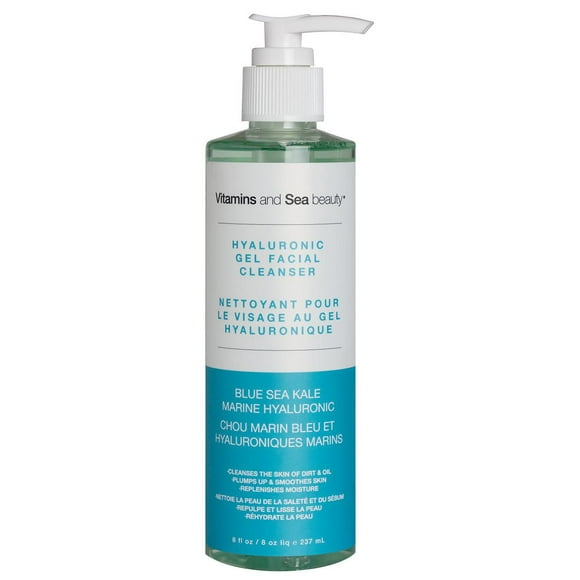 Vitamins and Sea beauty Hyaluronic Gel Facial Cleanser, 237 mL, Blue Sea Kale and Marine Hyaluronic