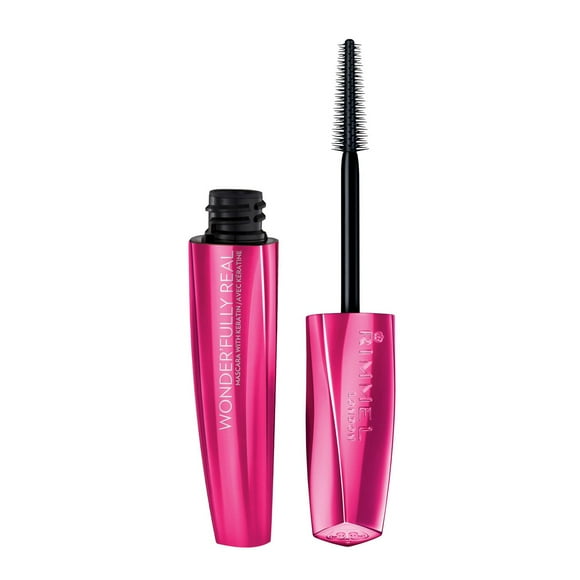 Rimmel Wonder'Fully Real Waterproof Mascara, rich creamy formula with Keratin, longer, fuller looking lashes, 100% Cruelty-Free, Stunning length