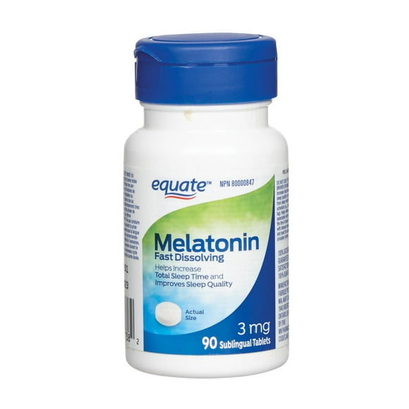 Equate Melatonin Fast Dissolving 3mg, 90 Sublingual Tablets