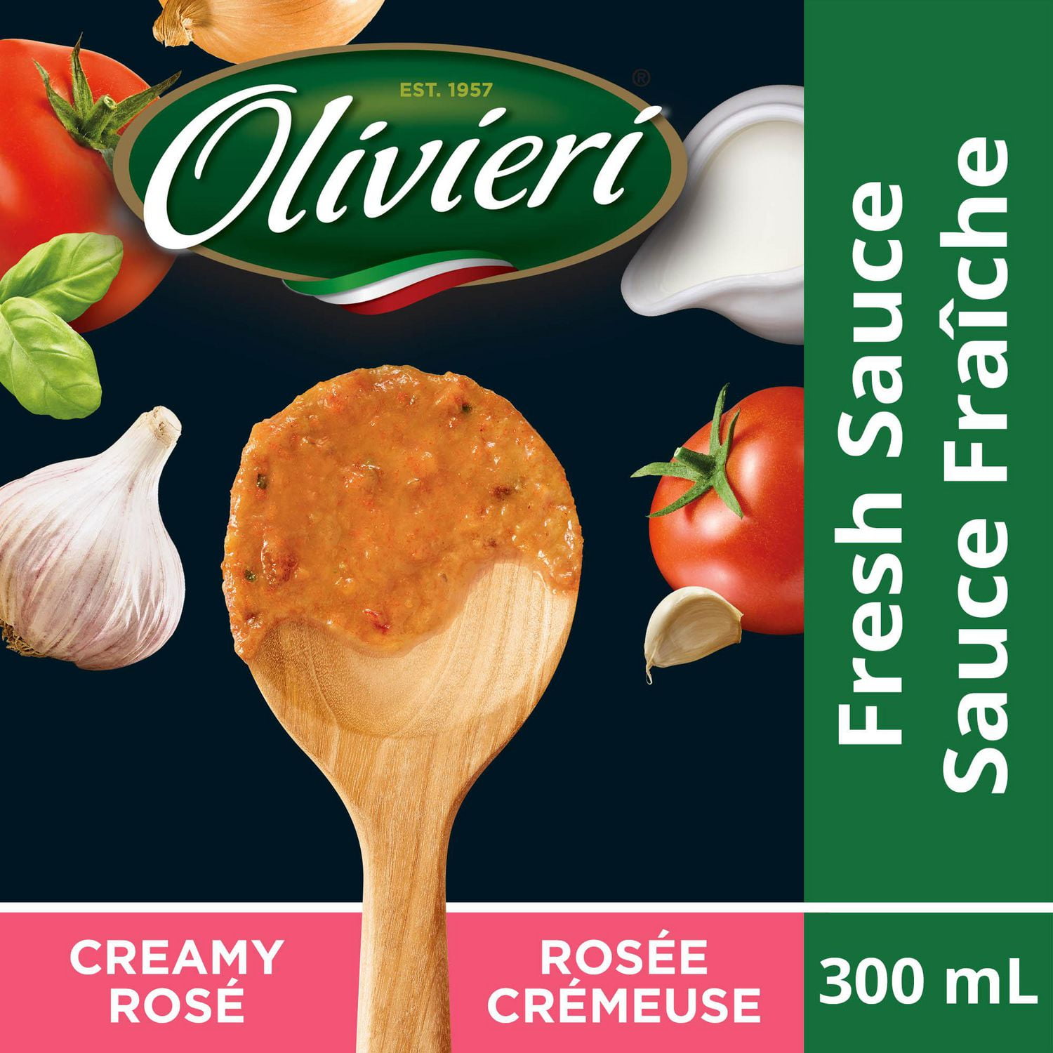 Sauce fraîche rosée crémeuse pour pâtes Olivieri® Sauce fraîche, 300 mL