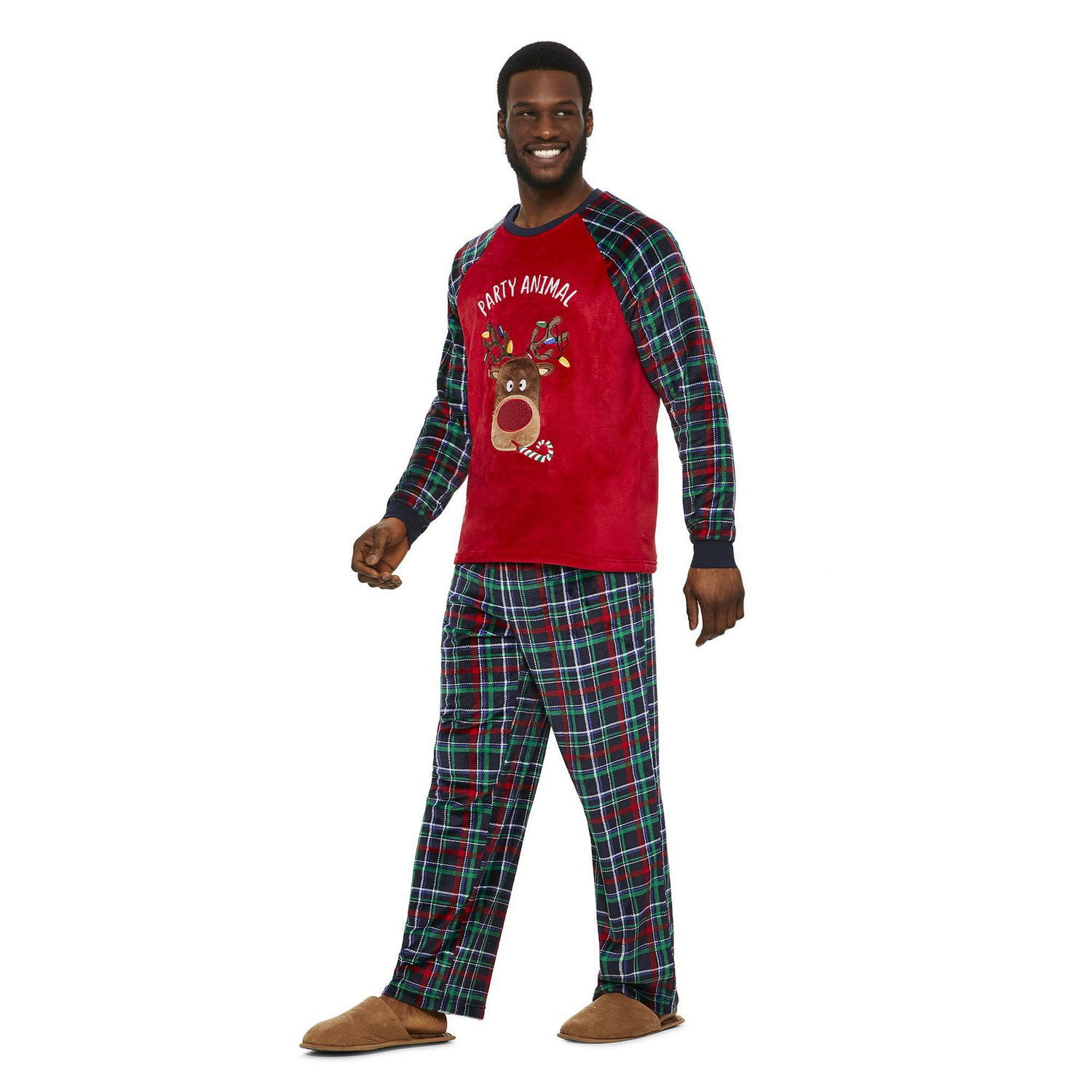 George Men s Family Christmas Pajamas 2 Piece Set Walmart