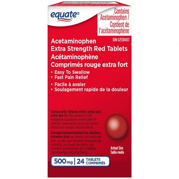 Equate Acetaminophen Extra Strength Red Tablets
