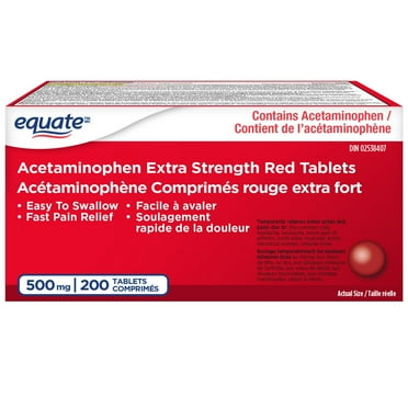 Equate Acetaminophen Extra Strength Red Tablets