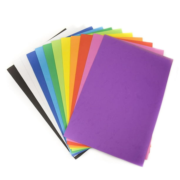 Feuille de mousse EVA feuilles de papier adhésif Assortiment de 10 couleurs  pour travaux manuels projets scolaires décoration artisanale (21 x 29,7