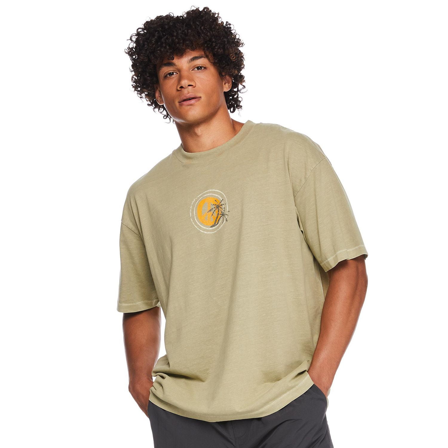 T-shirt graphique à manches courtes surdimensionné No Boundaries