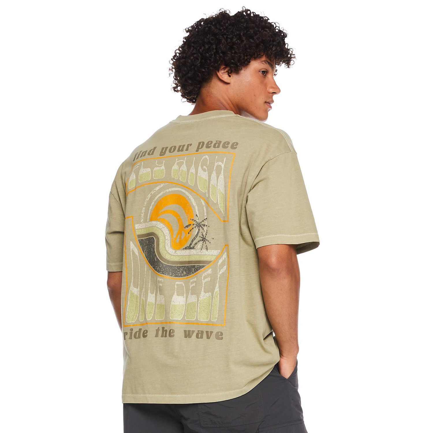 T-shirt graphique à manches courtes surdimensionné No Boundaries